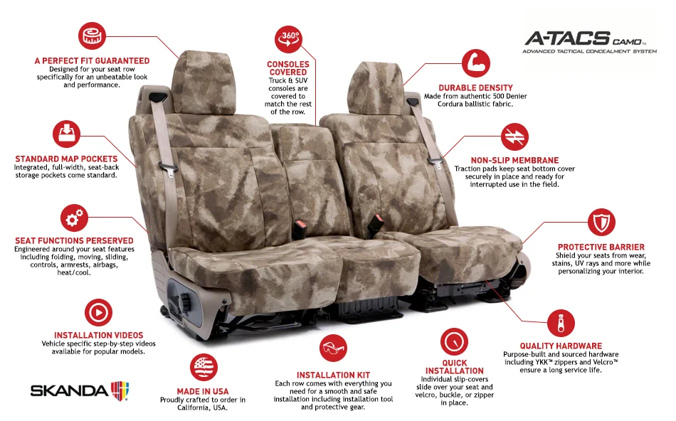 Coverking A-TACS Ballistic Custom Seat Covers
