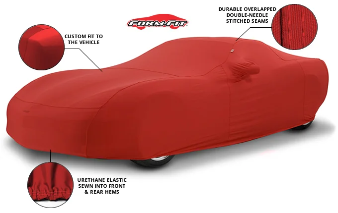 For Audi TT RS Full Car Cover Satin Stretch Scratch Dust Proof Indoor Red  Strip