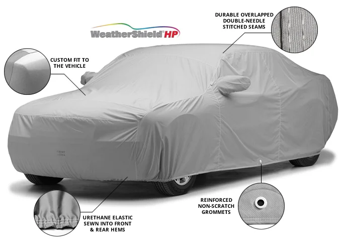 Yellow Covercraft Custom Fit Vehicle Cover for Mercedes-Benz E320 WeatherShield HP Series Fabric