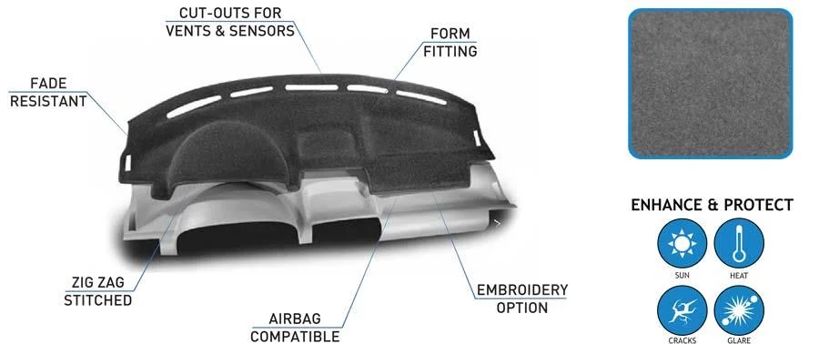 CDCP1MB053 Coverking Custom Fit Dashcovers for Select Mitsubishi Eclipse Models Black Poly Carpet 
