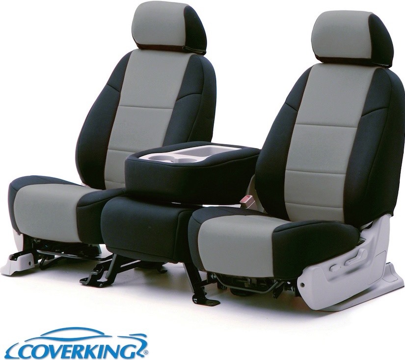 Coverking Custom Seat Covers Neoprene Tan Black Sides CSCF11