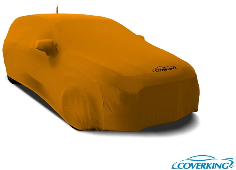 Coverking Custom Fit Car Cover for Select Chevrolet Corvette Models Satin Stretch Rust Orange with Black Sides 