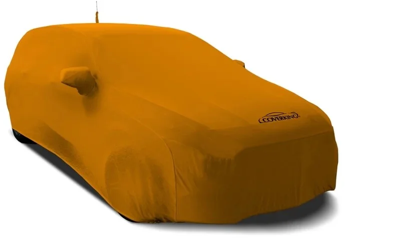 Coverking CVC1SS285MN9236 Satin Stretch Indoor Inferno Orange Custom Car Cover with Black Sides