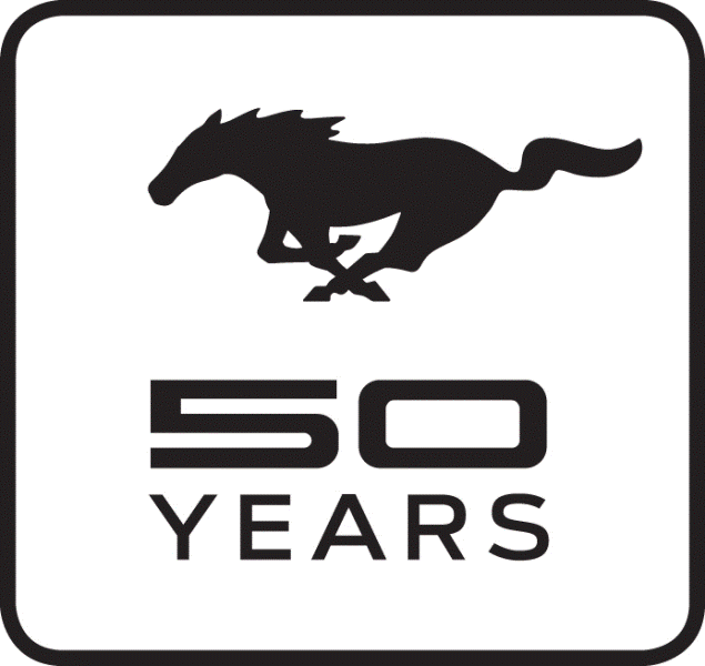 Ford Mustang 50 Years Logo with Border