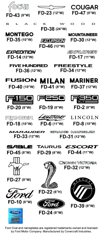 Ford Car Cover Logos